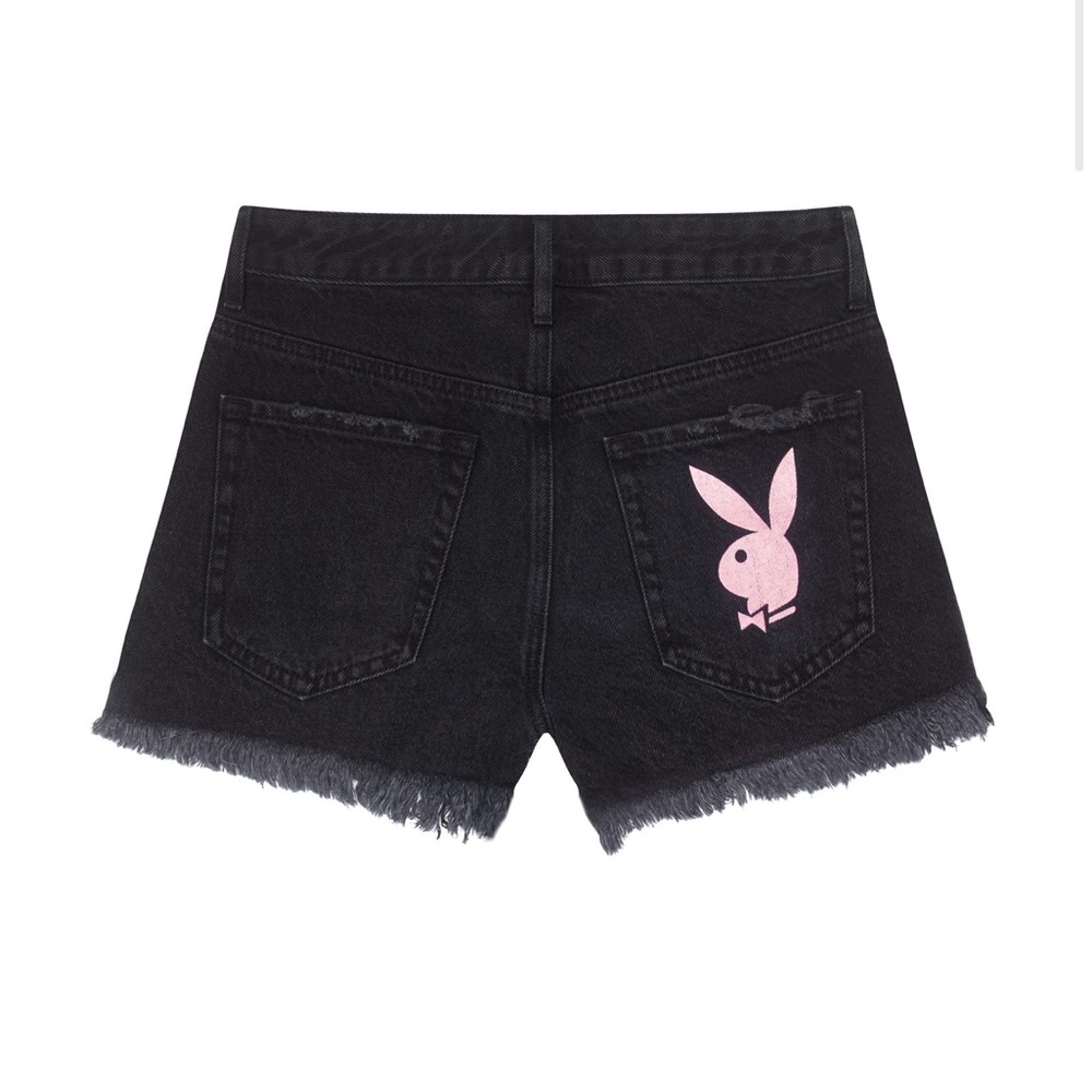 PacSun Black Jean Shorts with Pink Bunny